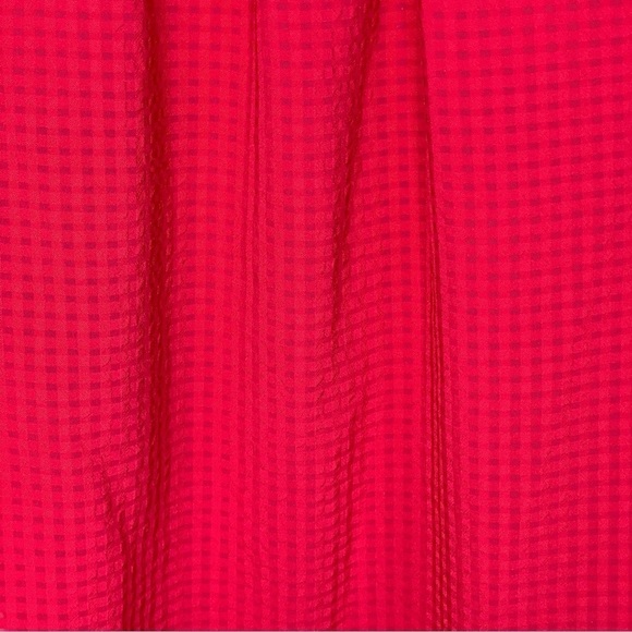 Who What Wear Melon Red Pink Blouse Button Down Ruffle Layered Sleeve Medium - Picture 8 of 8